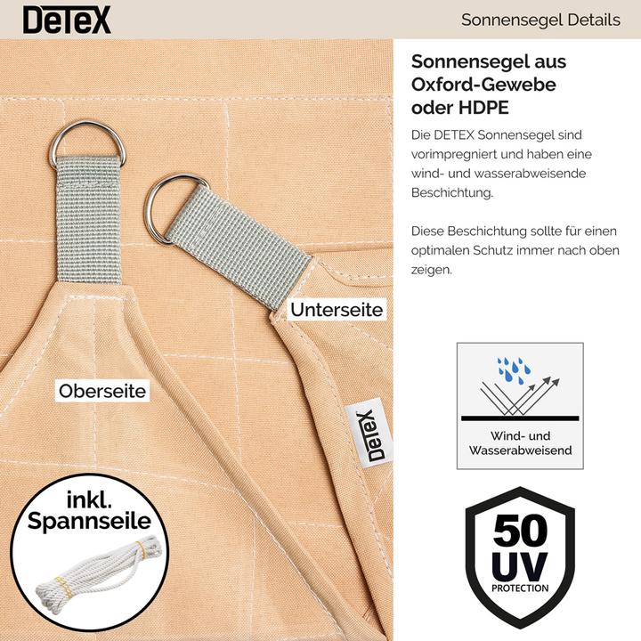 Produktbild Detex Sonnensegel (500 x 500 x 500 cm)