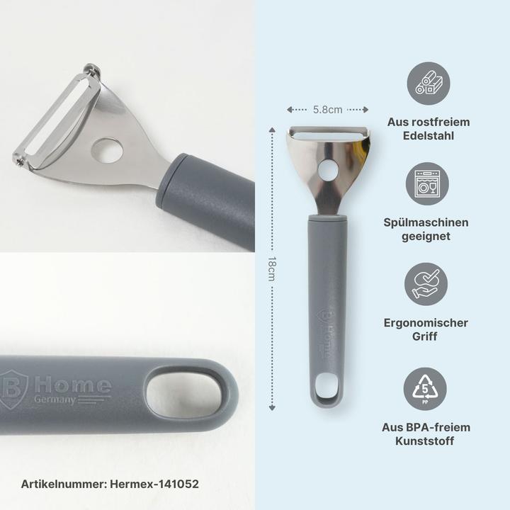 Produktbild B-Home 3-tlg. Set Sparschäler und Käsehobel Küchenwerkzeug Edelstahl-Schälset