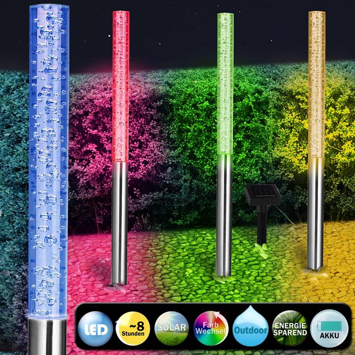 Produktbild Deuba 4x LED Solar Steckleuchte bunt (IP44)