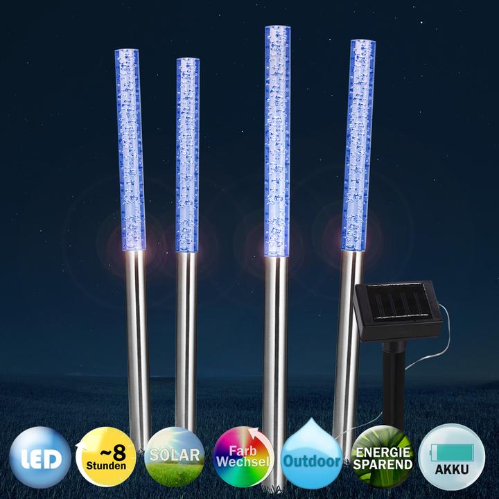 Produktbild Deuba 4x LED Solar Steckleuchte bunt (IP44)