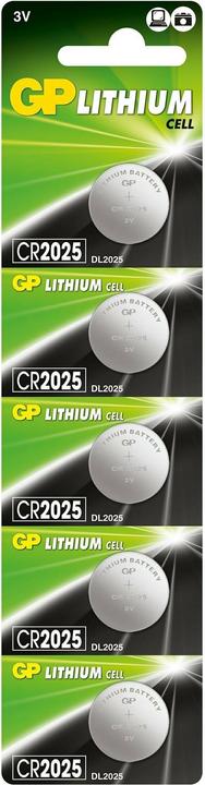 Image du produit GP Batteries Pile au lithium (5 pcs, CR2025, 160 mAh)