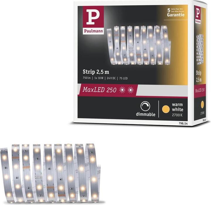 Immagine prodotto Paulmann MaxLED 250 Strisce (Bianco caldo, 250 cm, Interno)