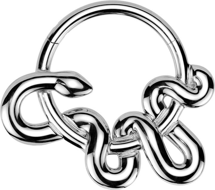 Produktbild Star Piercing Micro Segmentring klappbar silber Schlange aufgewickelt (Chirurgenstahl 316L, ohne Messing)