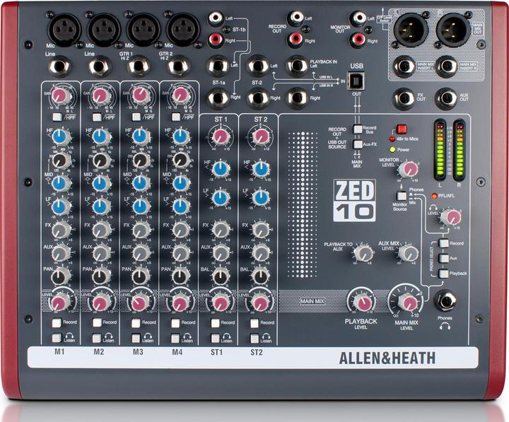 Image du produit Allen & Heath ZED-10 analoog mengpaneel (Studio et mixeur live)