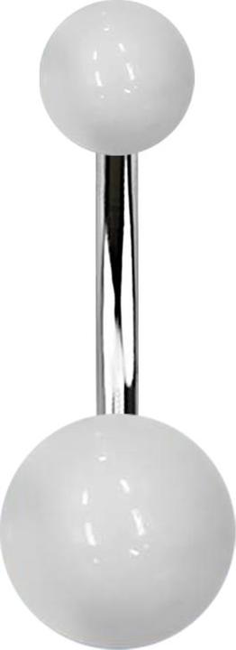 Immagine prodotto Star Piercing Banana argento con due palline bianche (Acrilico, senza ottone, Acciaio chirurgico 316L)