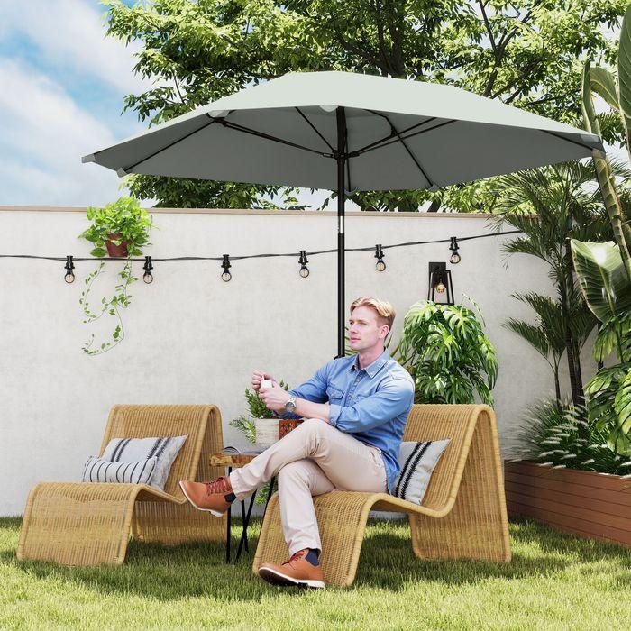 Produktbild Swisshandel24 Sonnenschirm Ø233 cm, Knickfunktion, achteckig, Dunkelgrau (2.33 m)