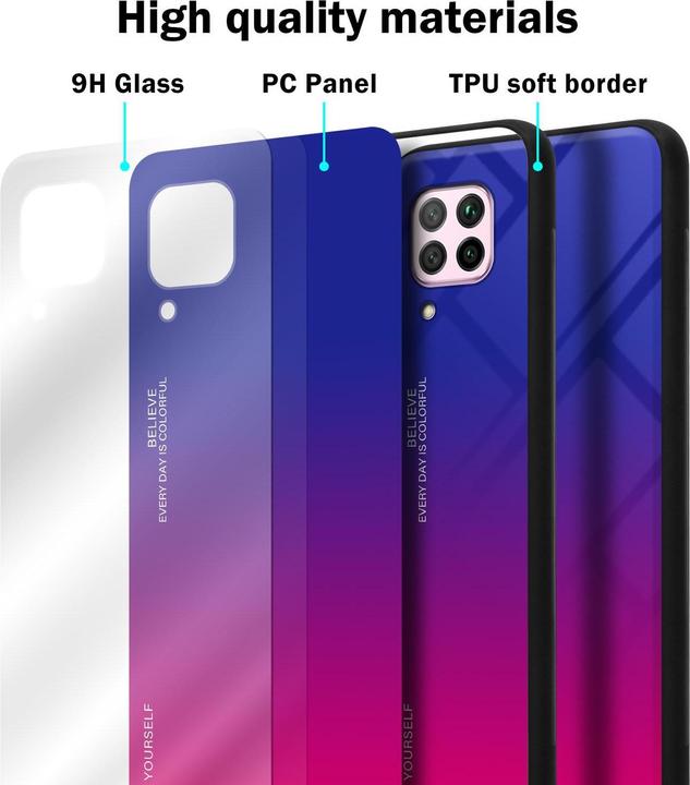 Actual product image Cadorabo TPU 2 colors glass cover (Huawei Nova 7i, Huawei P40 Lite)
