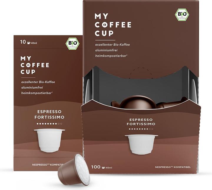 Image du produit My-Cups Capsules de café Espresso Fortissimo bio 10 pièces (10 x Port.)