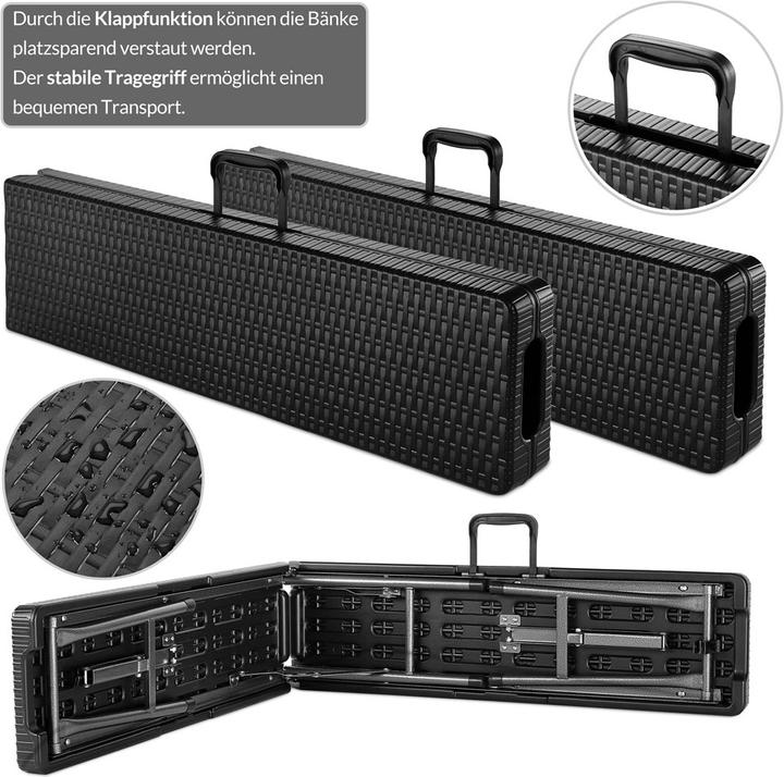 Image du produit Casaria Lot de 2 bancs pliants