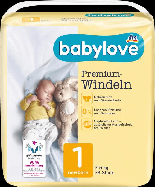 Produktbild dm babylove Premium-Windeln (Gr. 1, Tragepack, 28 Stück)