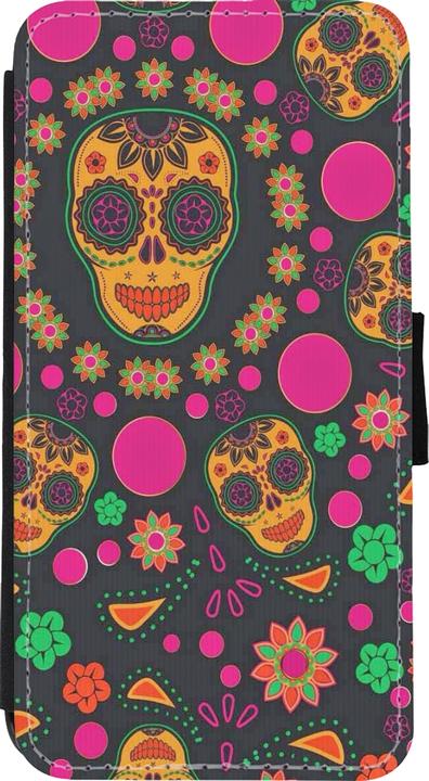 Actual product image PhoneLook Coque Wallet noir Halloween 22 colourful mexican skulls (Apple iPhone XS Max)
