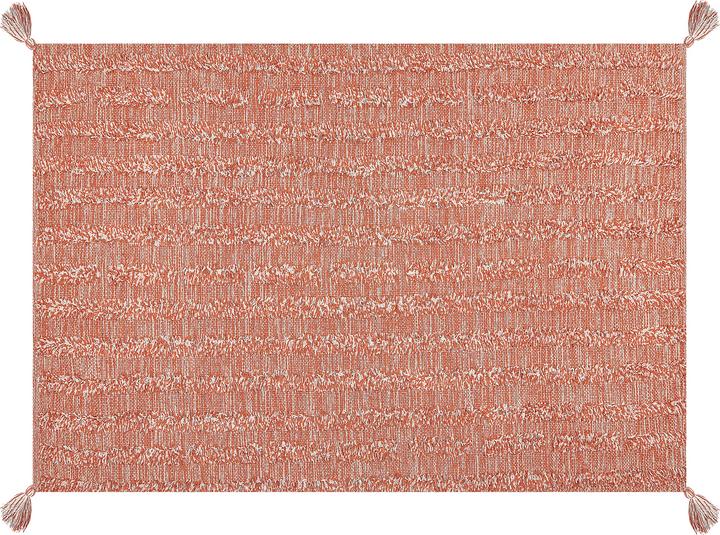 Actual product image Beliani Carpet cotton orange 140 x 200 cm short pile MUGLA (140 x 200 cm)