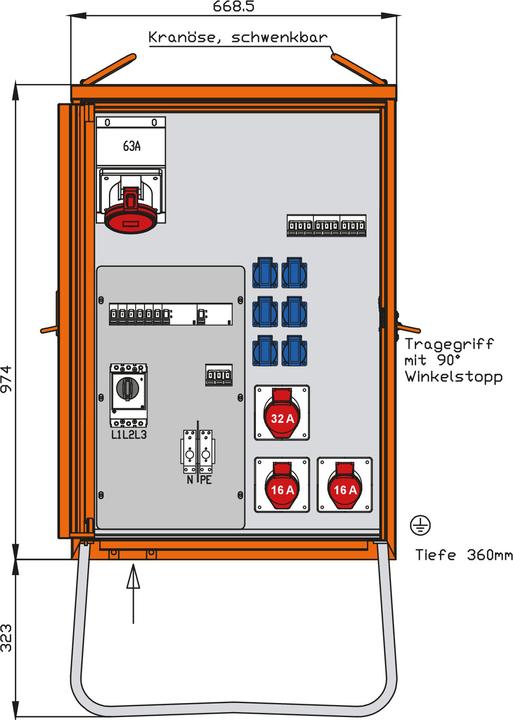 Produktbild Walther Werke WAL WV0363R1 Verteilerschrank 55kVA