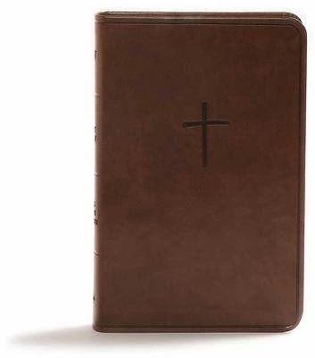 Actual product image CSB Compact Bible, Value Edition, Brown LeatherTouch, Red Letter, Presentation Page, Full-Colour