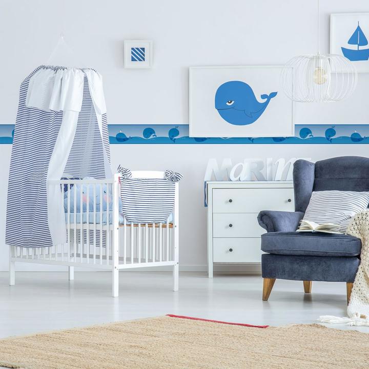 Produktbild A.S. Création Lovely Kids Kinderzimmer Ocean Friends mit süssen Walen und Möwen (15 x 500 cm)