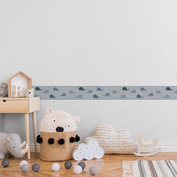 Produktbild A.S. Création Lovely Kids Kinderzimmer Floating Friends mit süssen Walen und Möwen (15 x 500 cm)