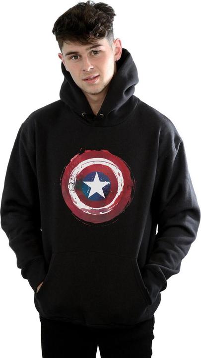 Immagine prodotto Captain America Splatter Shield Felpa con Cappuccio Uomo (4XL)