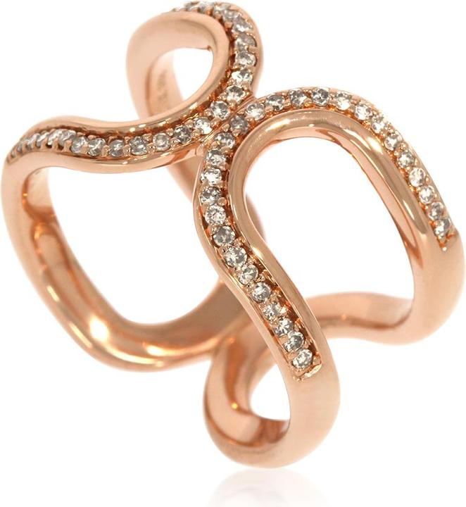 Immagine prodotto Xen Anello con 54 diamanti marroni di circa 0,26 ct. placcato in oro rosa (52, 925 Argento)