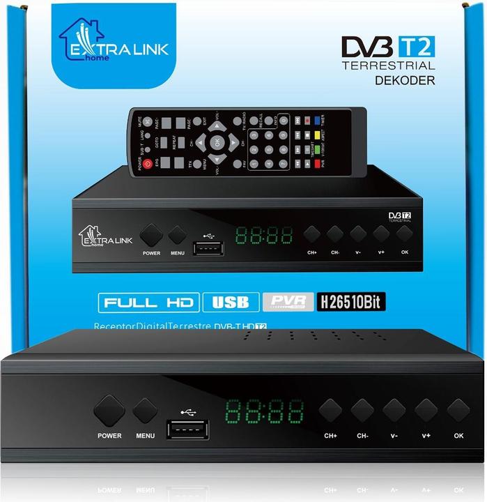 Actual product image Extralink Home | DVB-T2 TV Decoder Tuner | H.265 HEVC FULL HD USB HDMI + Remote Control