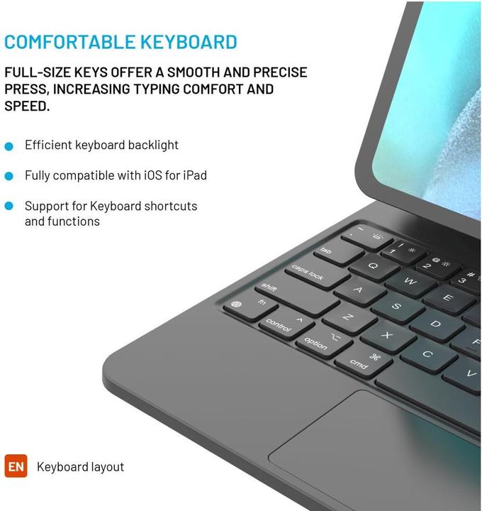 Actual product image Fixed Typee for Apple iPad Pro 11" M4 2024, EN, black