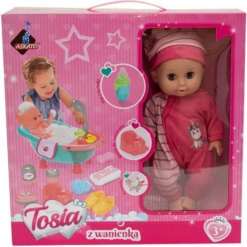 Produktbild Askato Tosia-Puppe mit Badewanne in rosa Kleidung