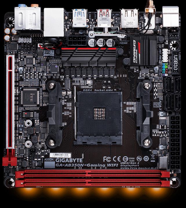 Image du produit Gigabyte GA-AB350N-Gaming WIFI (AM4, AMD B350, Mini-ITX)