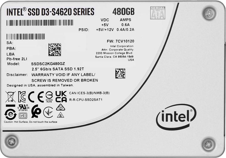 Actual product image Intel Solid-State Drive D3-S4620 Series (480 GB, 2.5")