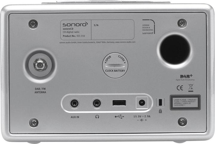 Actual product image Sonoro CD - DAB+ table radio with CD, Bluetooth, AUX-IN and USB (Bluetooth)