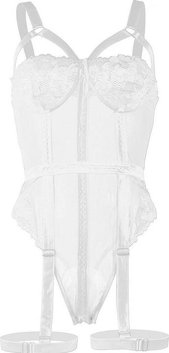 Produktbild Subblime Teddy Mit Strumpfband-Detail Auf Der Brust Weiss S/M (S, M)