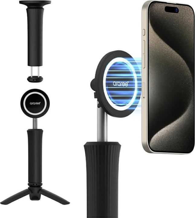 Actual product image Araree Selfie Stick Magfie Pod Lite Tripod MagSafe black