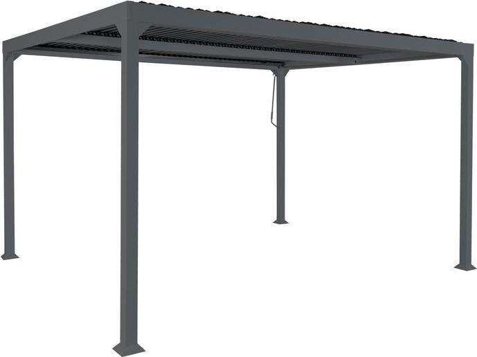 Mendler Alu Pergola HWC-L41, stabiles 8cm-Metall-Gestell 3x3,7m, anthrazit (306 cm, 368 cm)