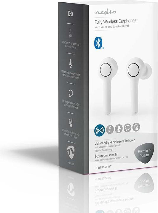 Produktbild Nedis Talk/Music 6h, 18h mit Ladeschale HPBT5055BK, white (6 h, Kabellos)