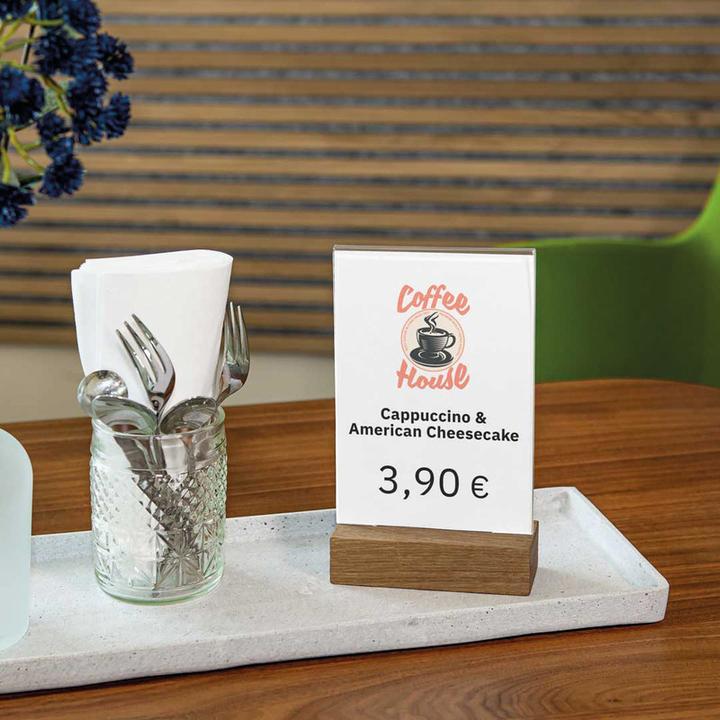 Produktbild Sigel Tischaufsteller mit Holzsockel (A6)