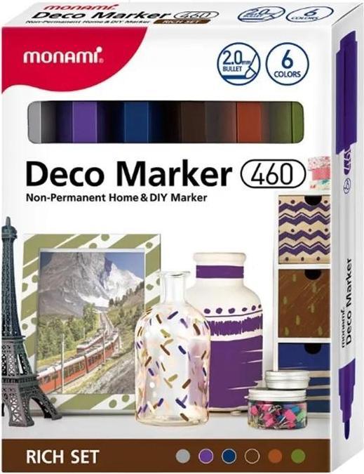 Actual product image Monami Acrylmarker Deco Marker 6col rich (Multicoloured, 2 mm)