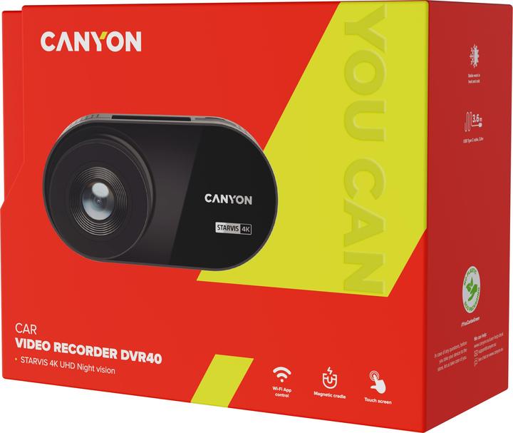 Produktbild Canyon DVR40, 3' IPS with touch screen, Mstar8629Q, Sensor SONY415, Wifi, 4K resolution (WLAN, Eingebautes Display, 4K)