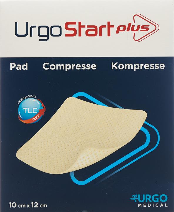 Actual product image Urgo Plus Compress Polyacrylate wound dressing with microadhesive TLC-NOSF wound healing matrix. (950.40 ml, Foam)