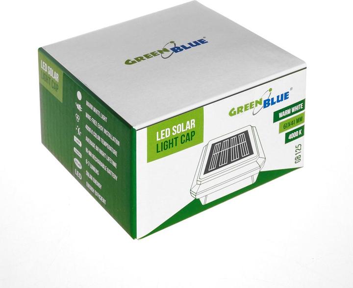 Actual product image Greenblue Solar LED lamp for pole, 60x40mm, envelope roof, GB125