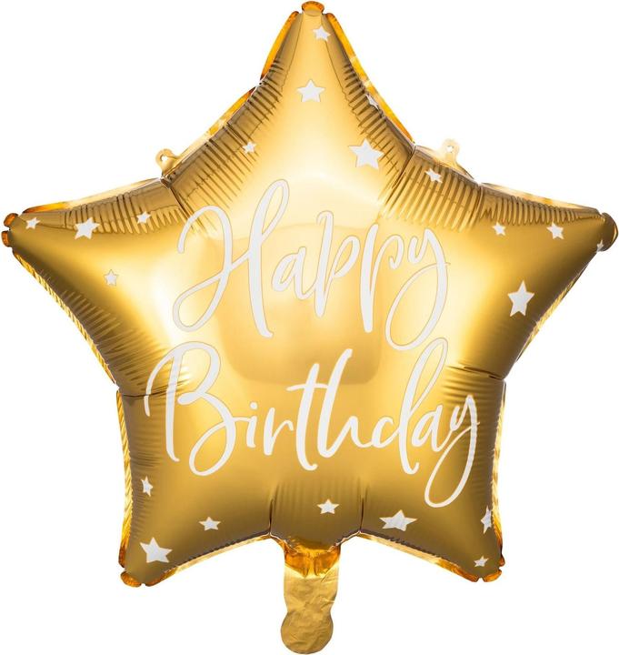 Produktbild Amscan Folien-Ballon Stern Gold Happy Birthday (1 x)
