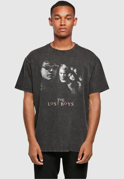 Actual product image Absolute Cult The Lost Boys - Mono Poster Acid Washed Oversize Tee - 114723 (XXL)
