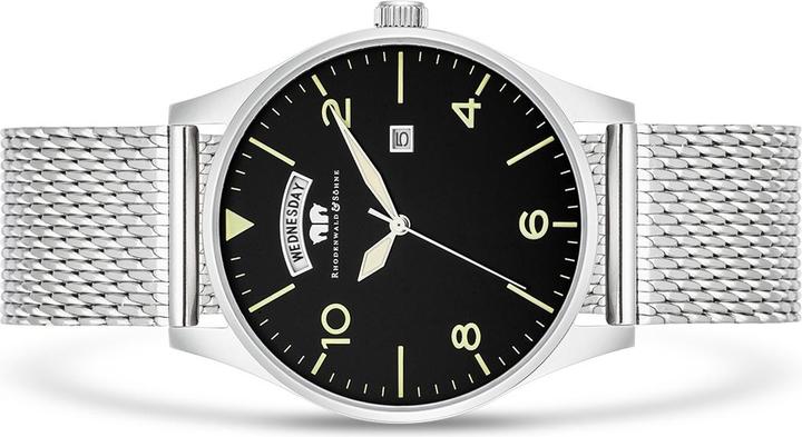 Actual product image Mens quartz watch vintage stainless steel silver - 16436 (Chronograph, 43 mm)