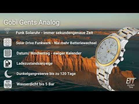 Produktbild ETT EGS-11253-12M Solar Drive Funkuhr Gobi Herrenuhr 40mm 10ATM (Funkuhr, Analoguhr, 40 mm)