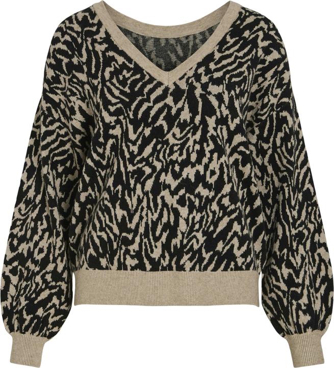 Vila V-Ausschnitt Jacquard Strickpullover