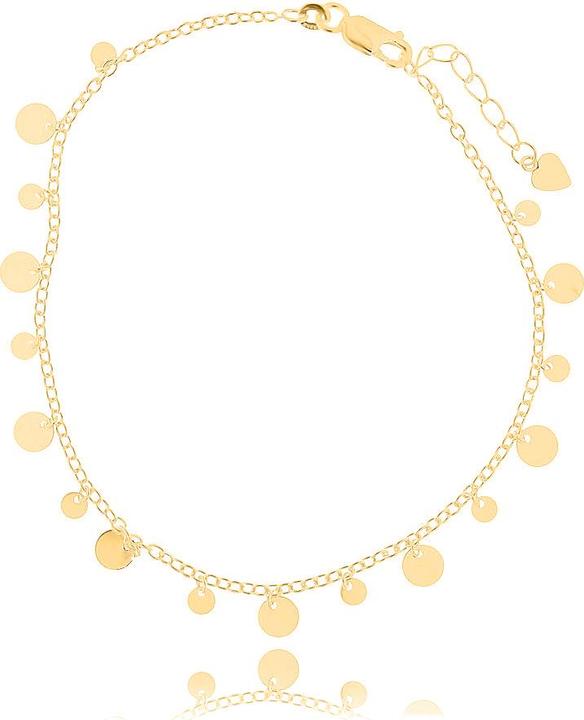Leyda Fusskette Münzen (Silber 925, vergoldet 750 / 18 K Gold, 25.50 cm)