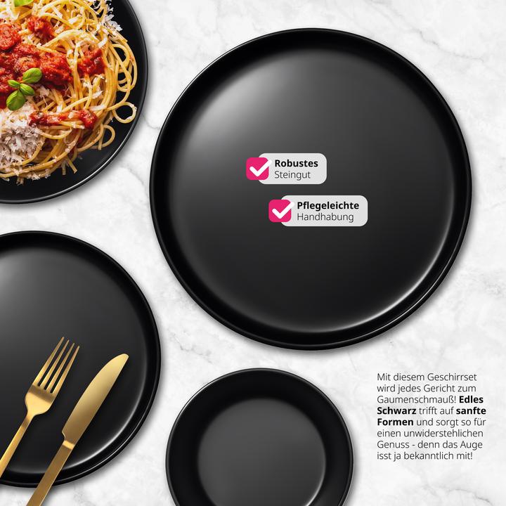 Actual product image tectake Geschirrset Una, aus Steingut, für 6 Personen (24 Piece)