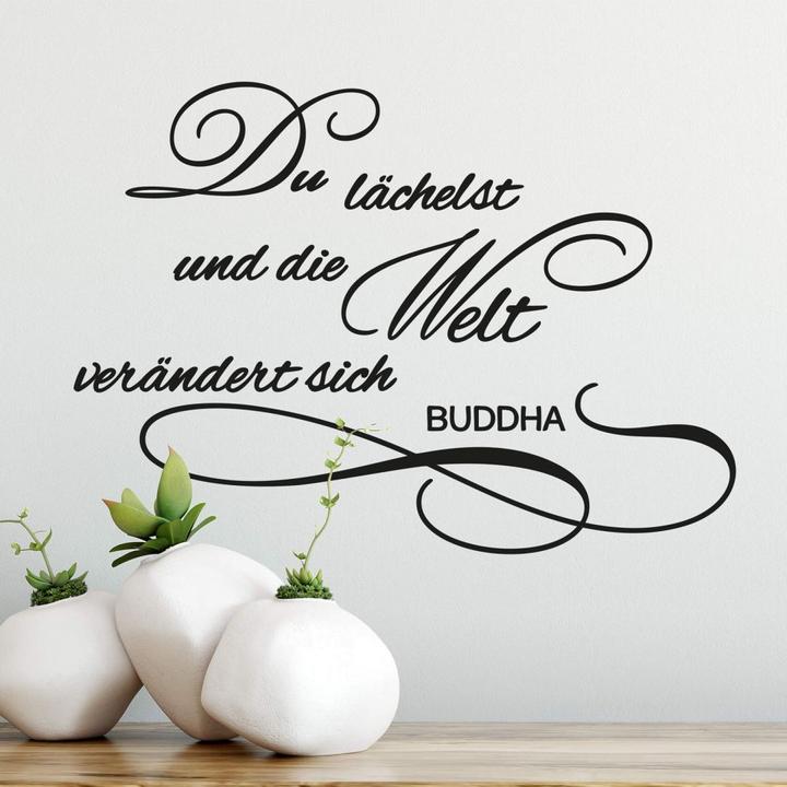 Produktbild Trenddeko Du lächelst und die Welt verändert sich (112 x 80 cm)