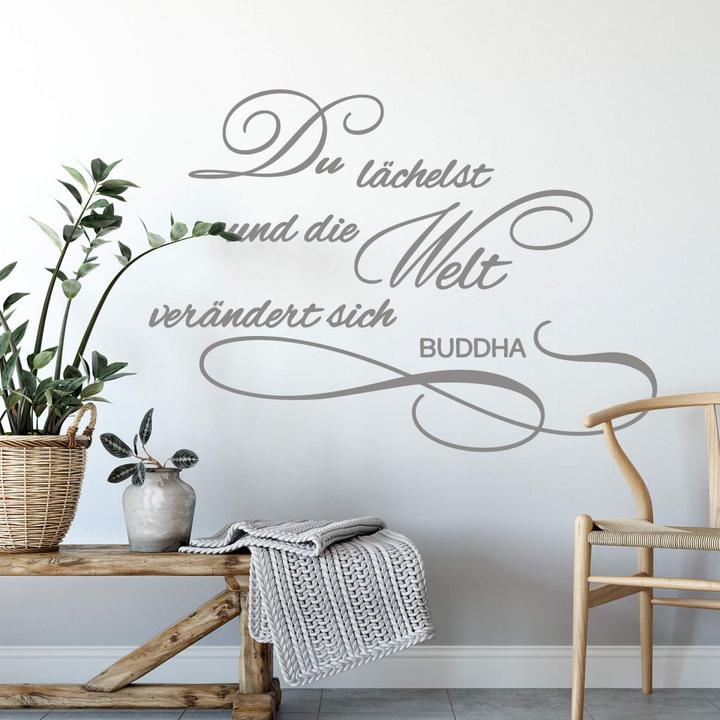 Produktbild Trenddeko Du lächelst und die Welt verändert sich (112 x 80 cm)