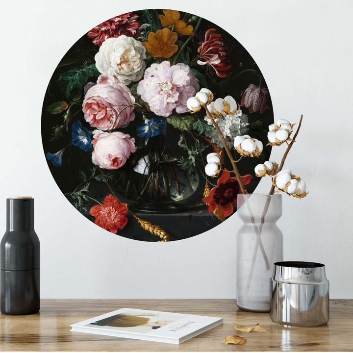 Immagine prodotto Trenddeko Natura morta con fiori in un vaso di vetro - rotondo (Ø 120 cm)