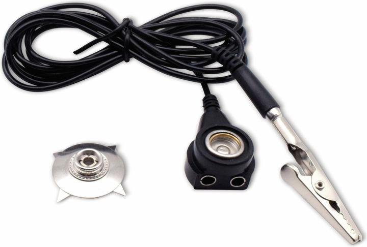 Produktbild Quadrios ESD-Erdungskabel 1.80 m Klemme, Druckknopf 10 mm, Buchse, Krokodilklemme (Statikschutz)