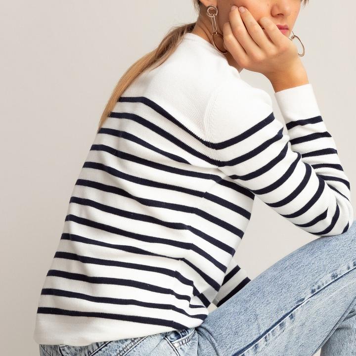Produktbild La Redoute Collections Matrosenpullover aus Bio-Baumwolle (L)