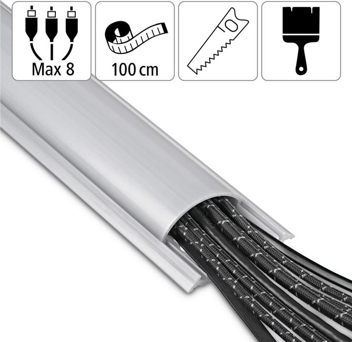 Actual product image Hama Plastic cable duct, semicircular (Duct, 100 cm)